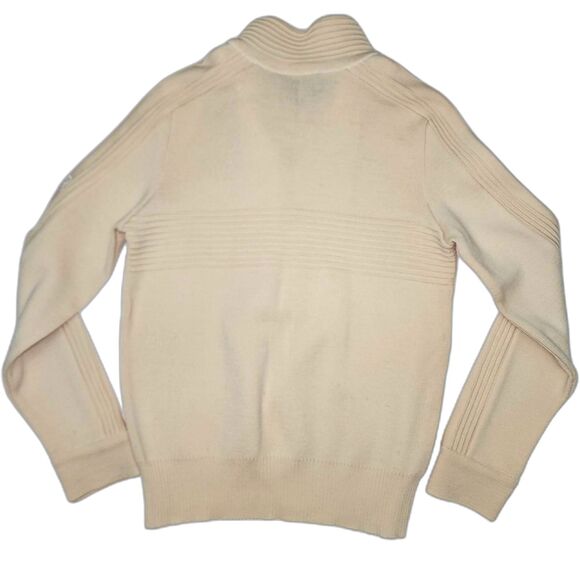 Vintage Demetre Beige 100% Virgin Wool 1/2 Zip Sweater Size M - Picture 2 of 10